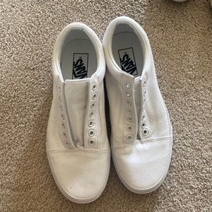 White vans without laces